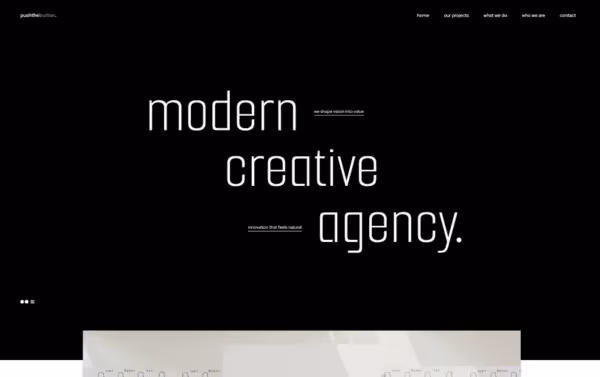 pushthebutton agency homepage screenshot